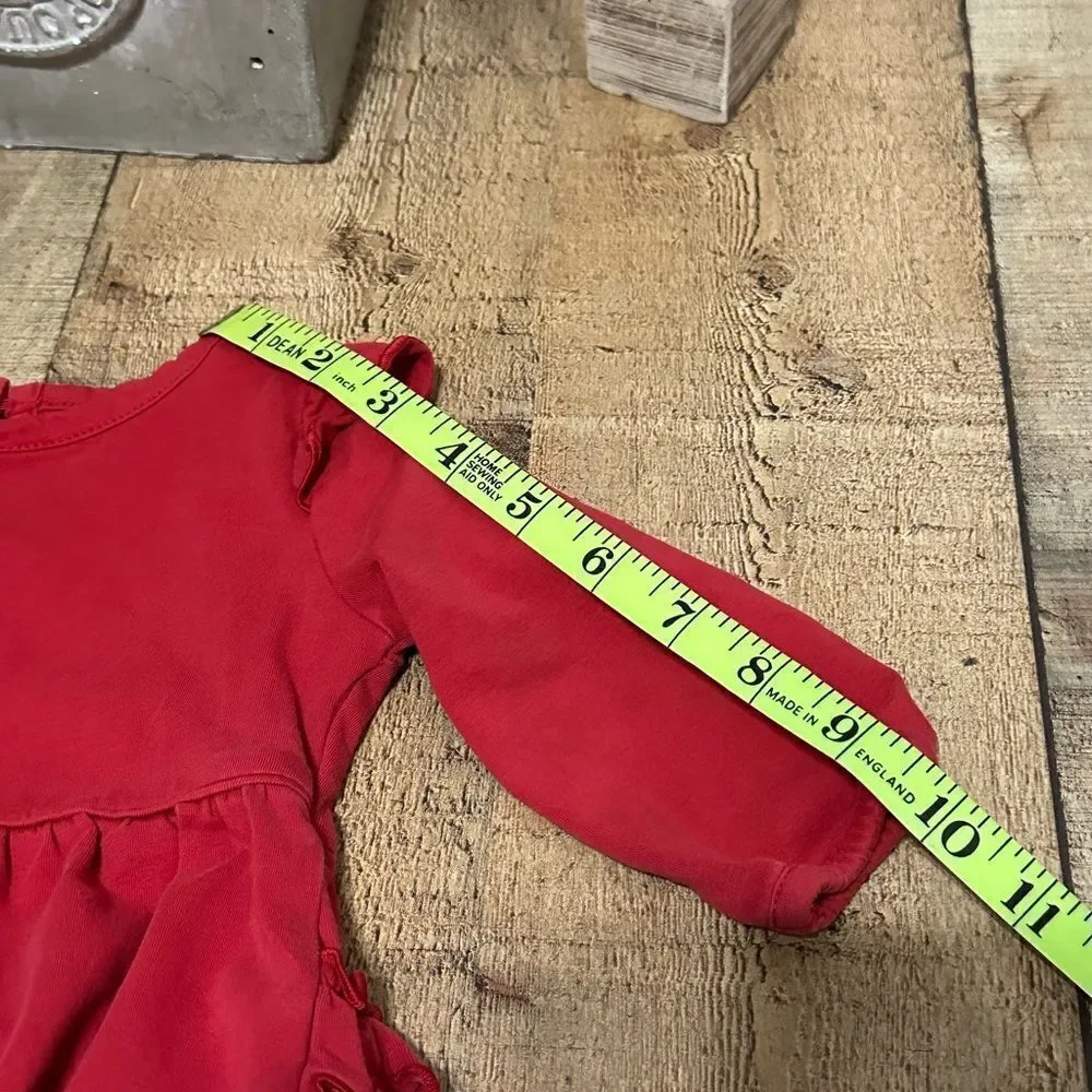 Ruffle Butts red baby one piece snap dress Size 6-12 months Rufflebutts